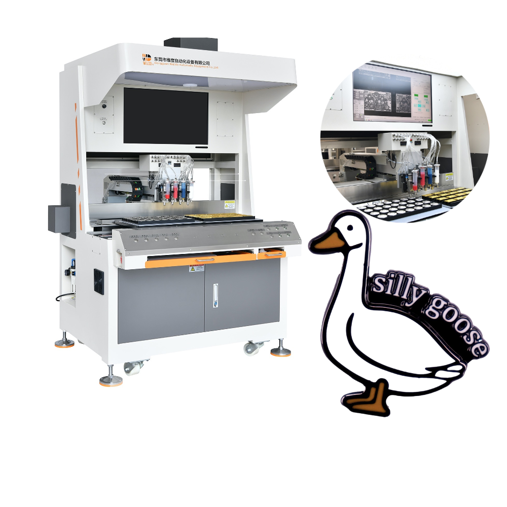 Animal themed enamel pin badge filling machine